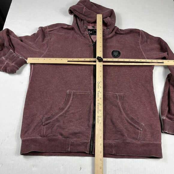 Lost Enterprises Men’s Hoodie Small Maroon Full Zip Surf Skate Casual Streetwear - Picture 5 of 12